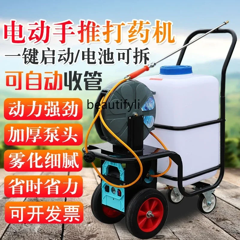 NNHand 푸시 전기 고압 정원 농업 분무기, 사육 온실 의약품 트럭, 60 리터