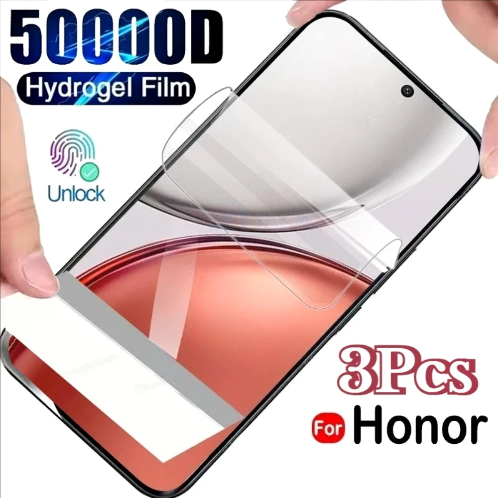 

3Pcs Ultra Clear Hydrogel Film for Honor Magic 8 7 6 Pro Lite X9c X9a X8a Screen Protector for Honor 500 400 300 Pro 200 100 90