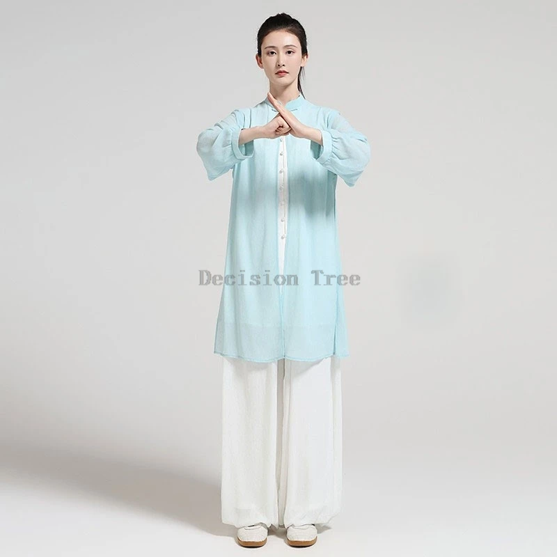 2026 new female long sleeved top pants 2-piece set women's spring breathable tai chi practice clothing set female wushu clothing