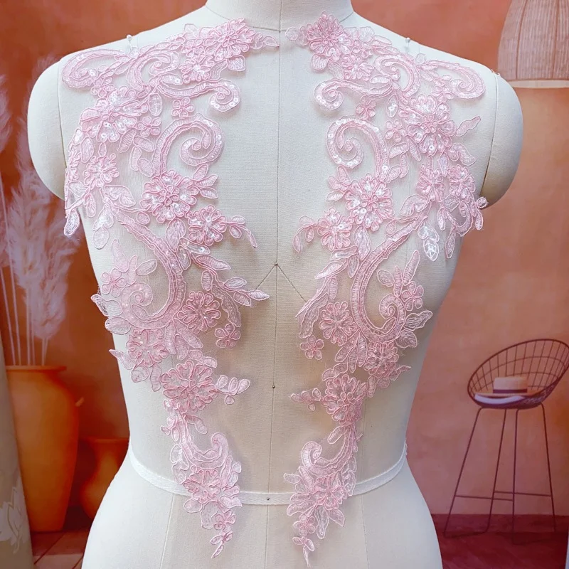 

4 Pieces, Colorful Sequins, Car Bones, Lace Embroidery, DIY Performance Clothing, Weeding Dress Clothing, Decorative Accessories