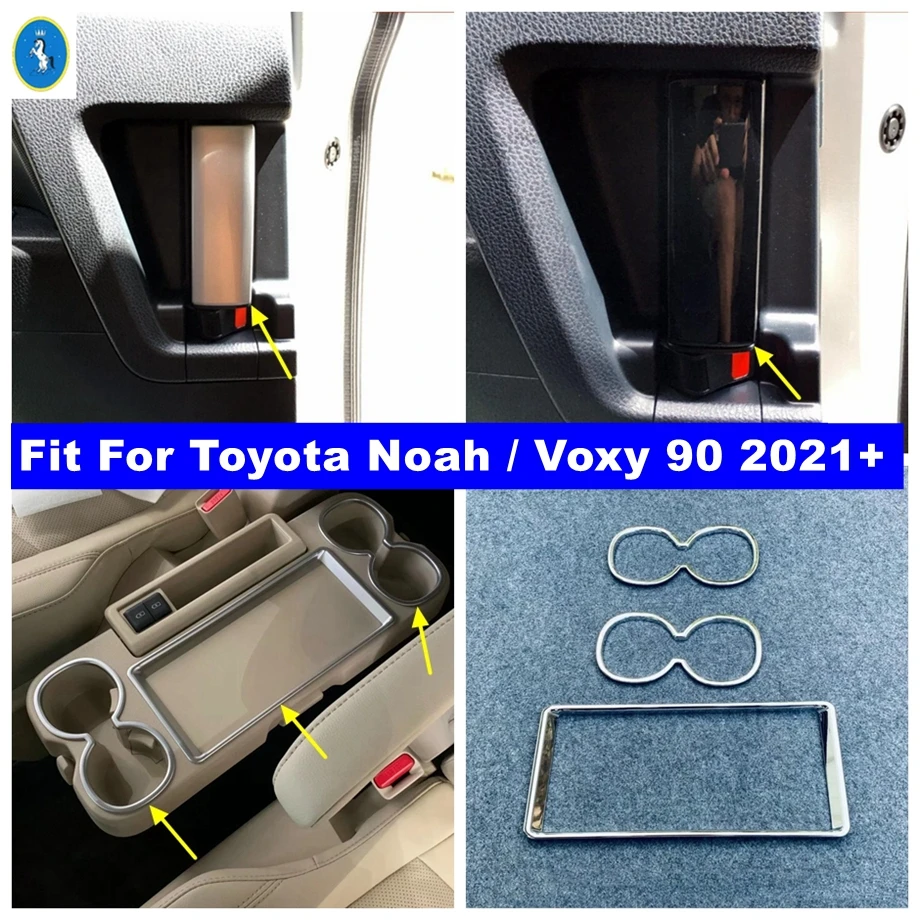 

Car Center Console Rear Water Cup Holder Door Handle Decor Frame Cover Trim Accessories For Toyota Noah / Voxy 90 2021 2022 2023