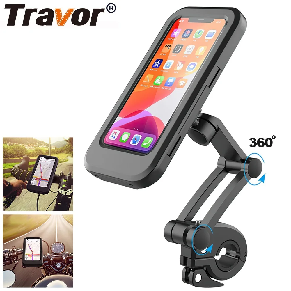 TRAVOR Phone Holder Adjustable Stand Car Phone Holder Clip Waterproof Bracket Bicycle Handlebar Mobile Support Mount Phone Stand