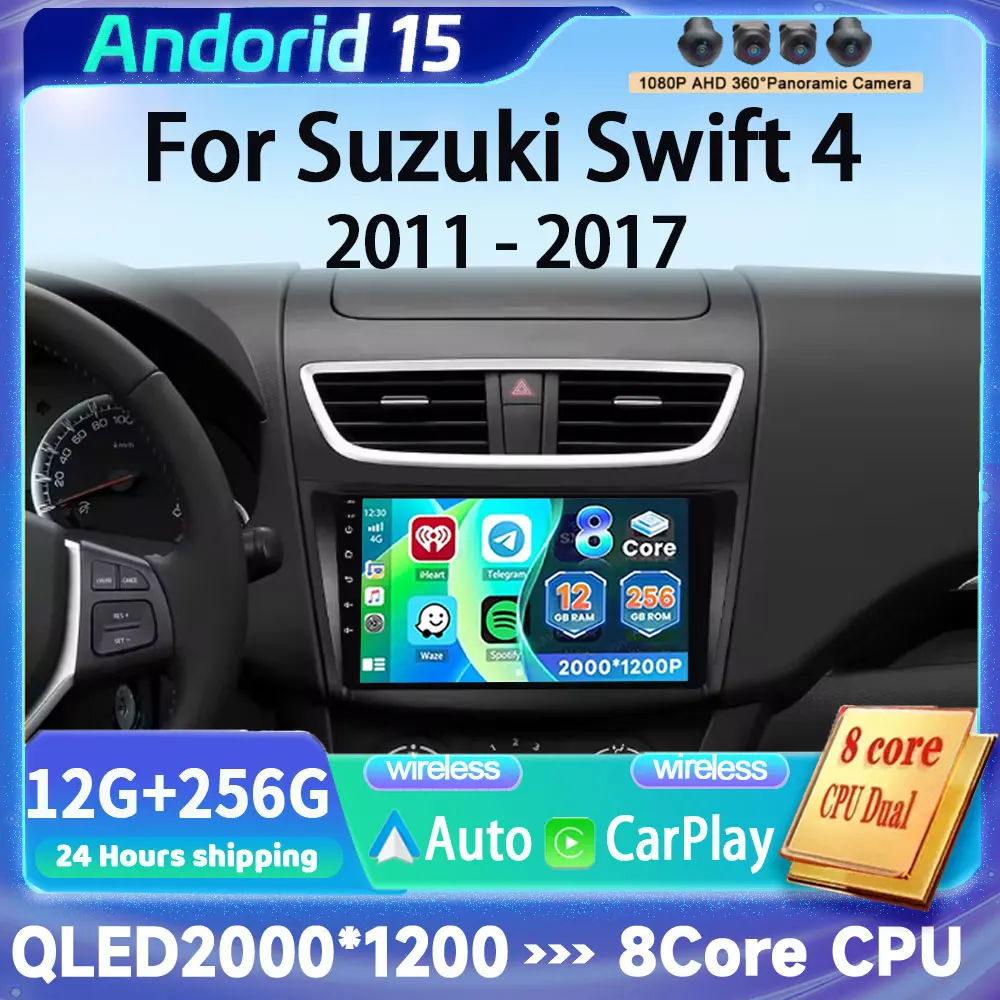 Android 16 Car Radio  For Suzuki Swift 4 2011-2017 Head Unit Auto BT Stereo Multimedia Video Monitor GPS Navigation WIFI 4G DSP