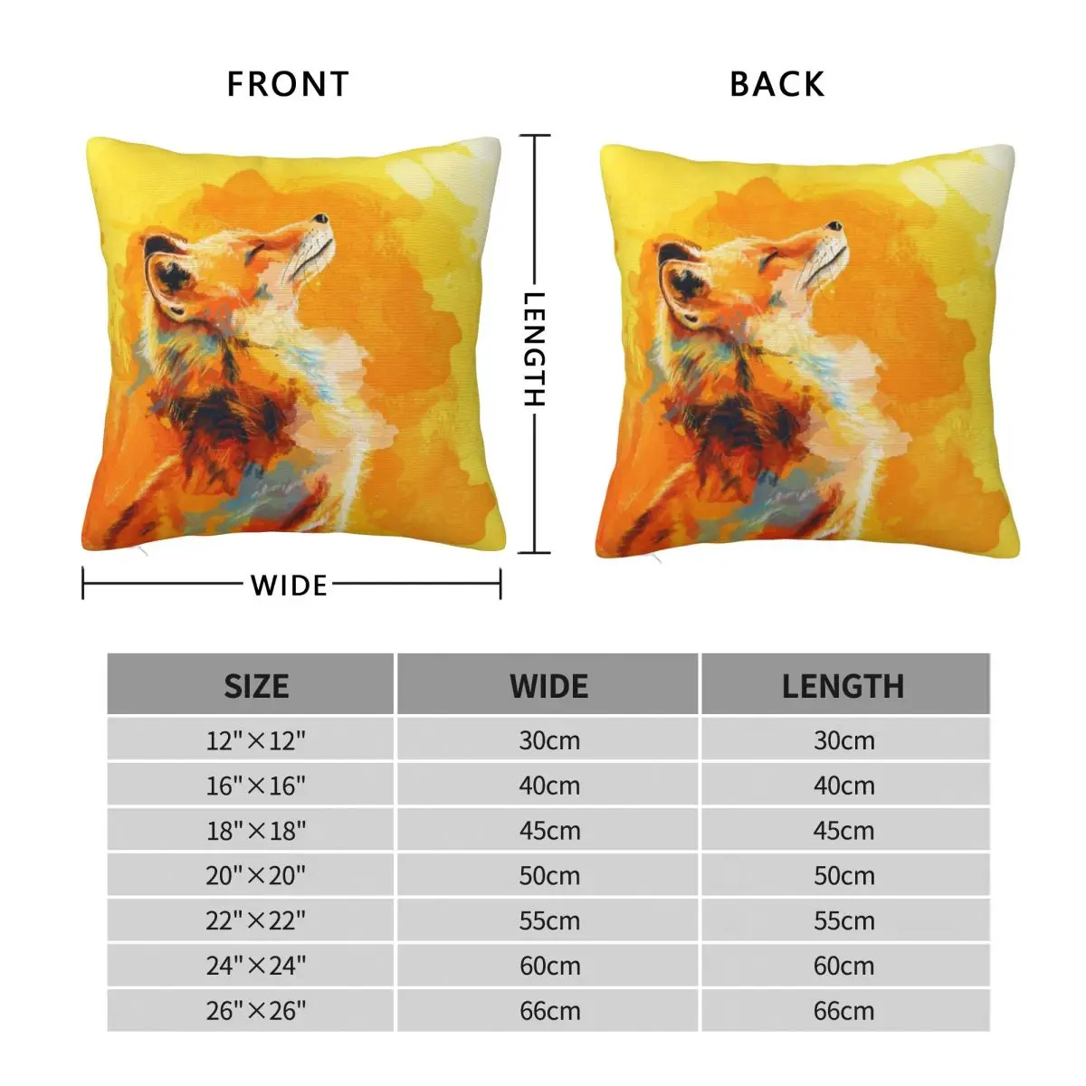 Blissful Light Fox Square Pillowcase Polyester Linen Velvet Creative Zip Decorative Pillow Case Bed Cushion Case 18