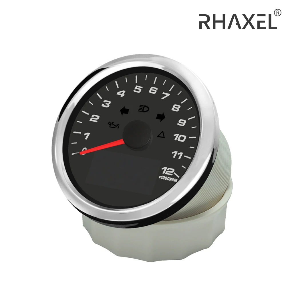 

RHAXEL 85mm GPS Speedometer 0-299km/h MPH with Tachometer 12000RPM Fuel Level Gauge Voltmeter 12V 24V for Motorbike Auto