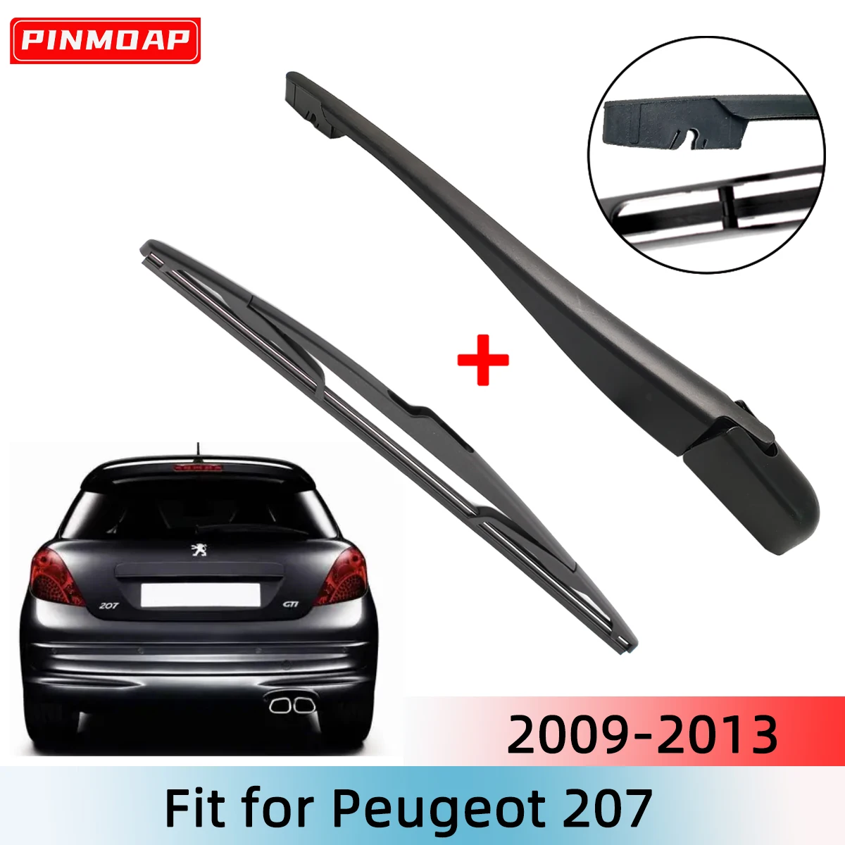 1/2PCS Heckscheibenwischerblatt Wischerarm Kit für Peugeot 207 2009--2013 Windschutzscheibe Windschutzscheibe Heckscheibe