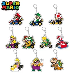 Super Mario Bros 5cm Cool and Fun Acrylic Game Keychain Bag Car Keyring Creative Cute Anime Pendant Accessories Student Gifts