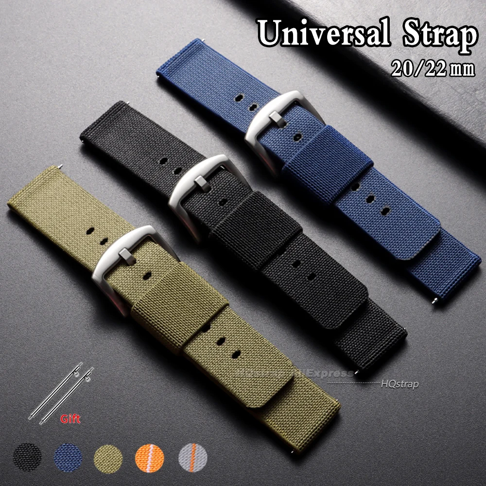 

New Nylon Woven Strap 18mm 20mm 22mm Universal Wristband Quick Release Replacement Band For Women Men Military Sport Watch Band