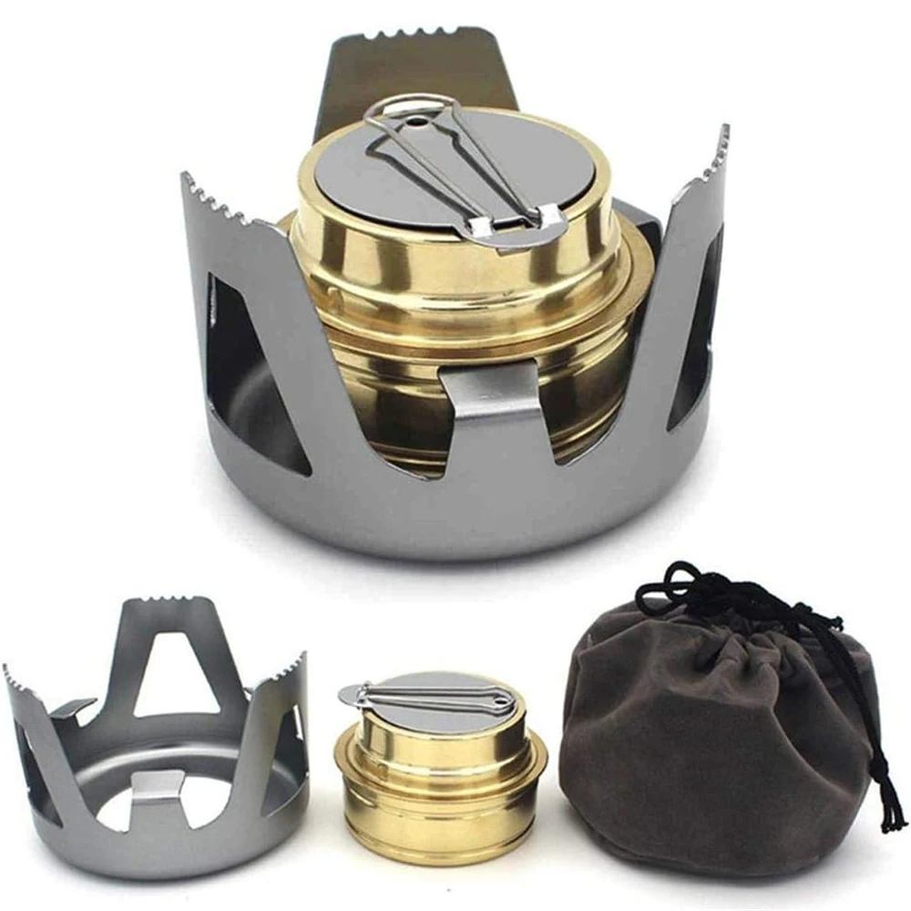 

Portable Outdoor Mini Alcohol Stove Burner Ultralight Camping Cookware Set for Outdoor Camping, Hiking, Backpacking, Picnic