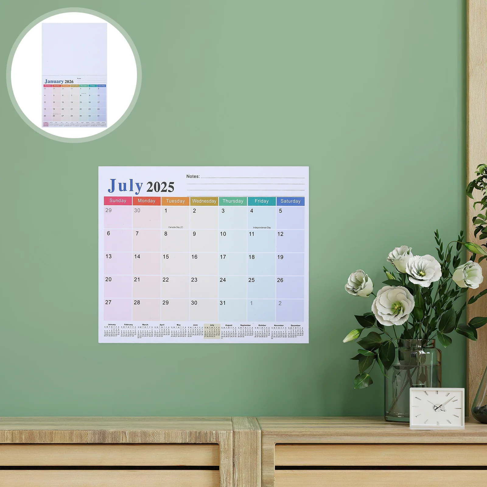 

18-Month Magnetic Fridge Calendar 2025-2026 Paper Planner Whiteboard Large Grid Monthly Organizer Sturdy Elegant Schedule Notes