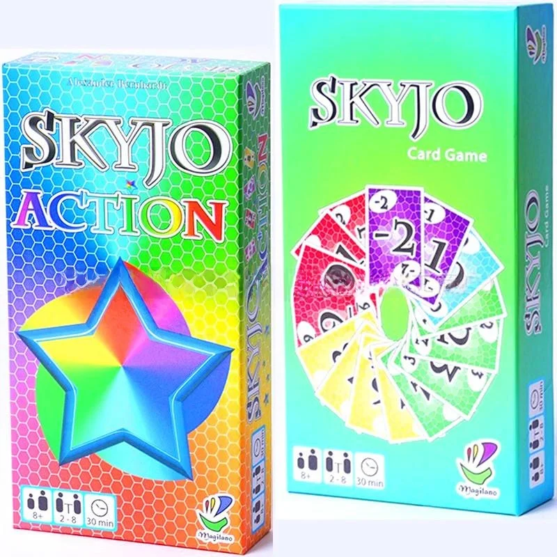 Skyjo Action English Version Tabletop Game for Family Gatherings Cross-Border Card Game Fun And Exciting Card Playing