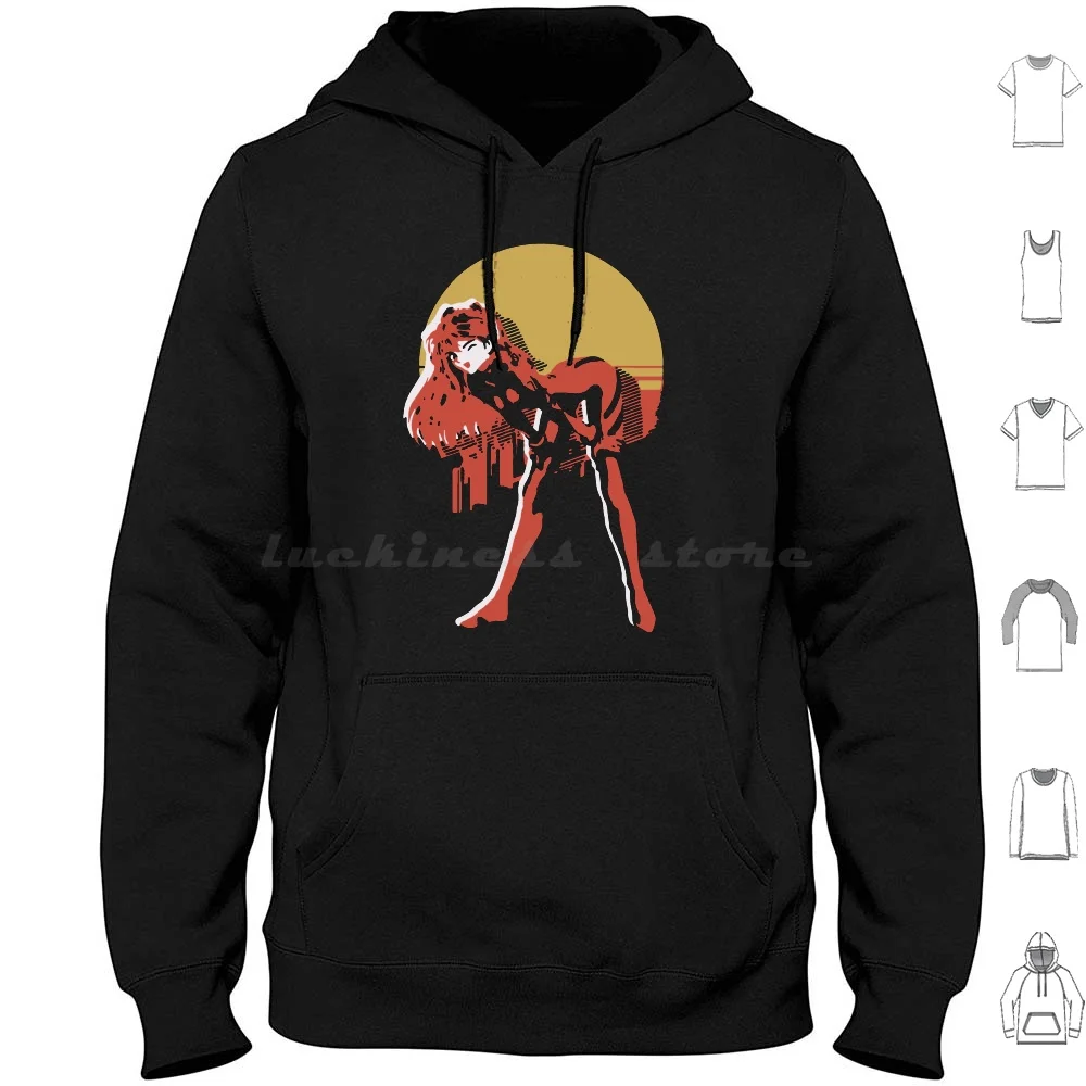 Retro Vintage Hoodie cotton Long Sleeve Anime Eva Shinji Manga Nge Shinji Ikari Ikari Genesis Neon Unit 01 Asuka Mech Mecha