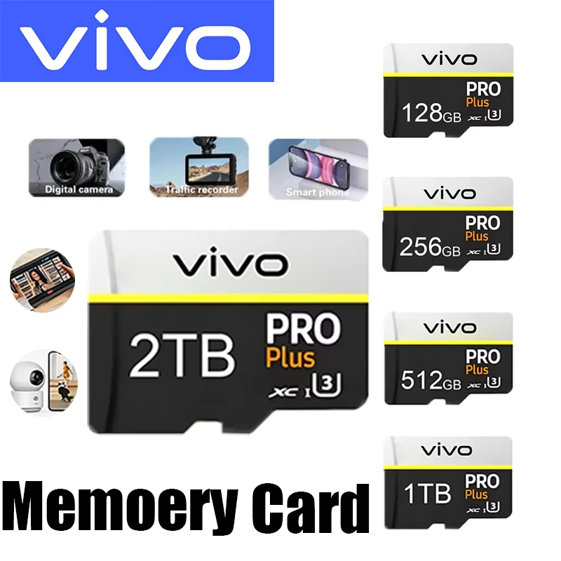 VIVO Memory Card 2TB High Speed Full HD Video 512GB Mini SD Card 256GB 128GB 512GB Newest Micro Card For Phone/Computer/Camera