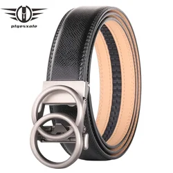 Red Brown Crocodile Pattern Ratchet Belts 35mm Width Automatic Belt For Men Cow Cowhide Genuine Leather Mens Belts Luxury B395