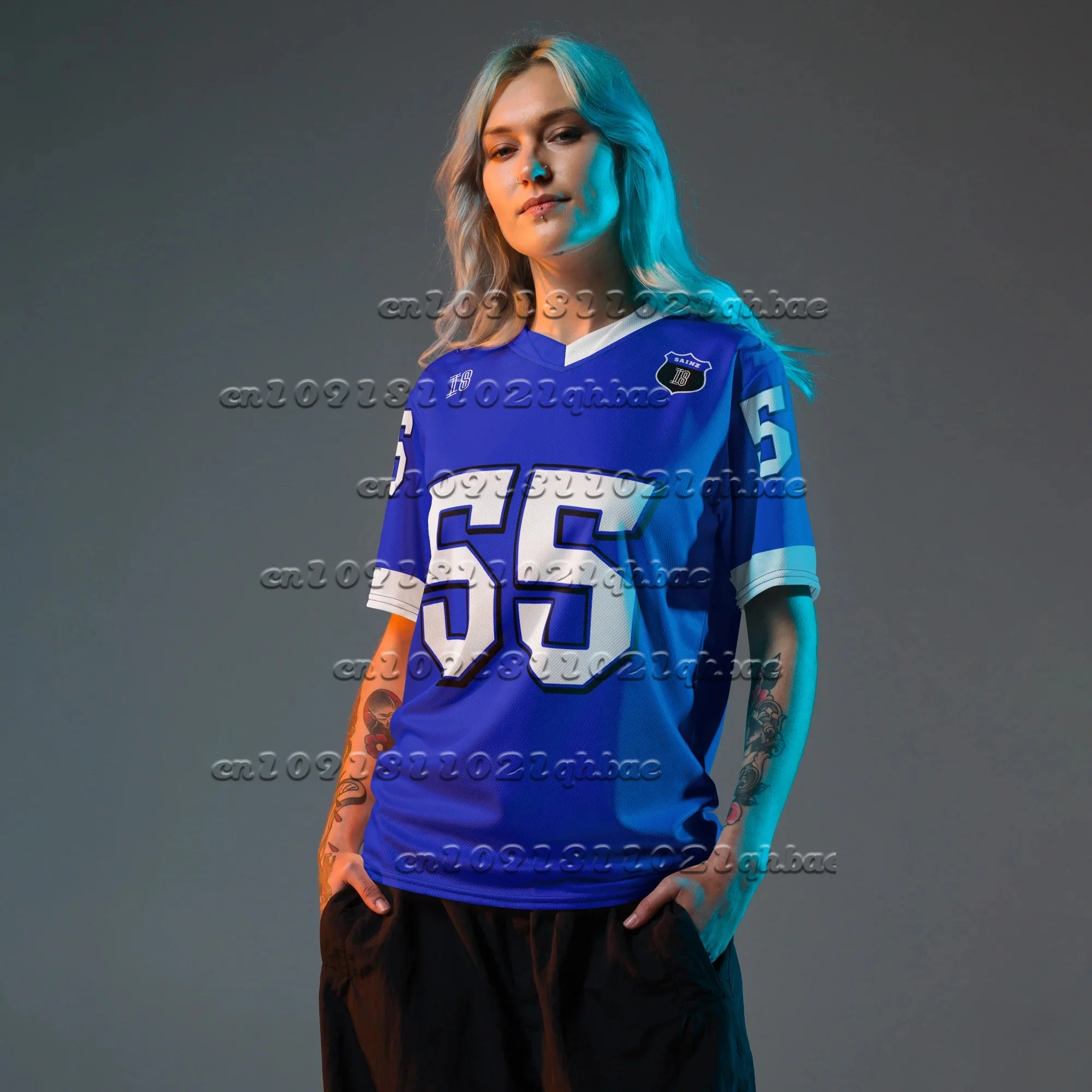 

Hot New Fashion Men's And Women's Y2K Summer Carlos Sainz 2025 Football Jersey Loose Breathable Quick Drying Oversized T-shirt