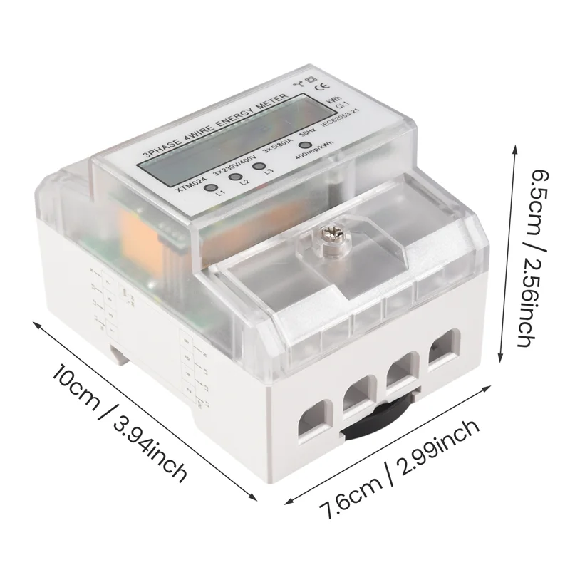 ABKJ-3 Phase 4 Wire Energy Meter 220/380V 5-80A Energy Consumption Kwh Meter DIN Rail Installation Digital Power Meter view 4