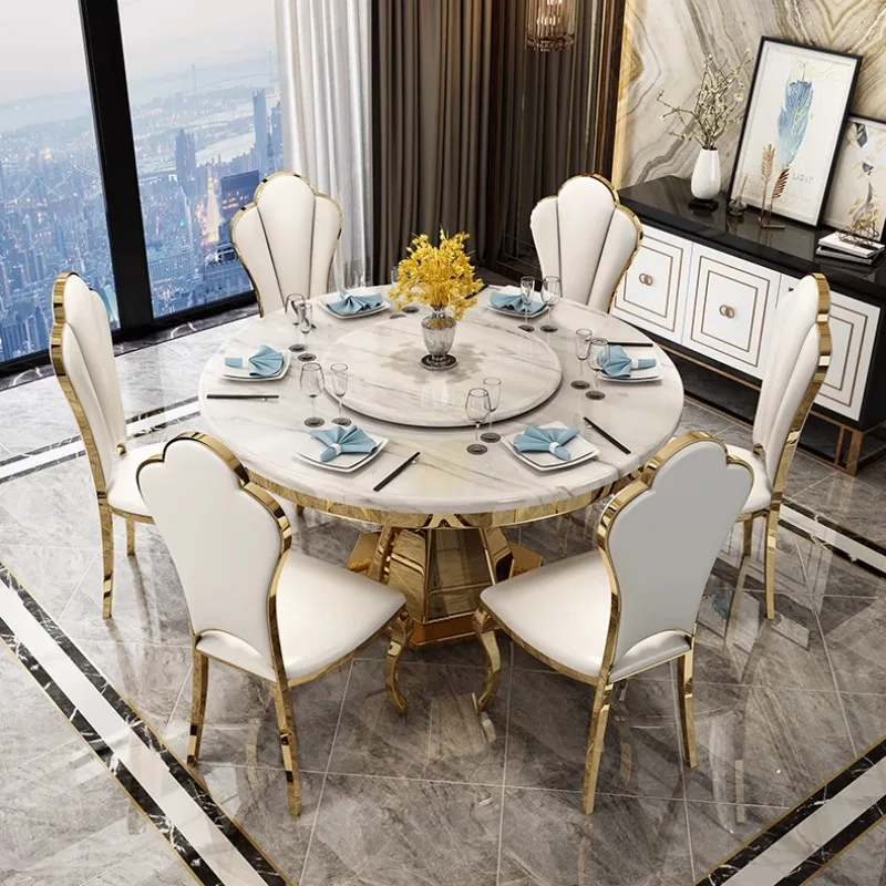 

Decoration White Dining Tables Modern Design Gold Space Saving Dining Tables Round Marble Nordic Mesas De Jantar Home Furniture