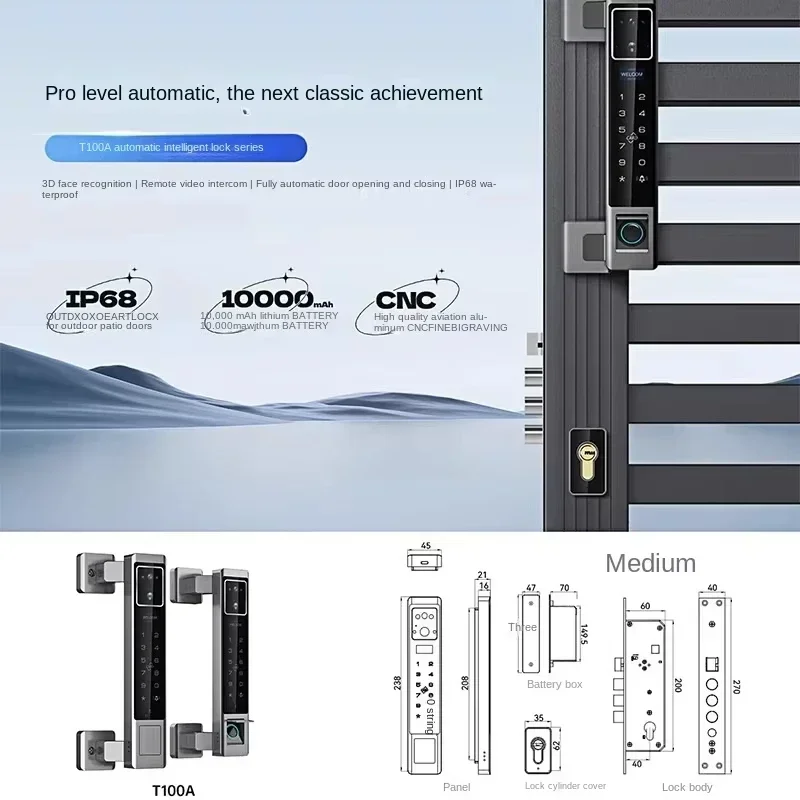 YyhcYyhcHigh Quality Tuya Smart Door Lock With High Definition Camera Ip68 Waterproof Fingerprint Unlock Smart Lock Door