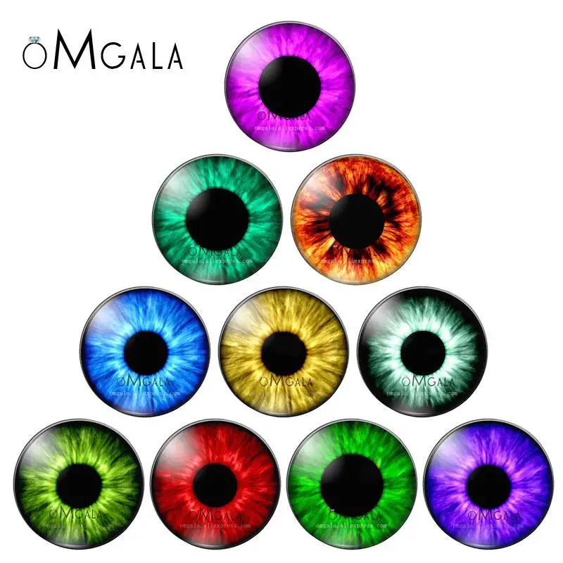 Glass eyes cabochons Round 8MM-30MM Round Dome Dragon Eye Dragon Cat Eye Toys DIY Jewelry Accessory MIX Pupil Eye Cameo