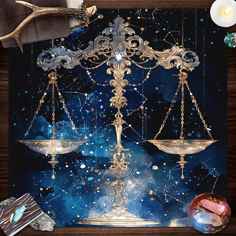 1pc Mystical Zodiac Starry Sky Square Tablecloth, Card Reading Mat, Table Decor, Wall Hanging Tapestry, Home Decor, Ideal Gift