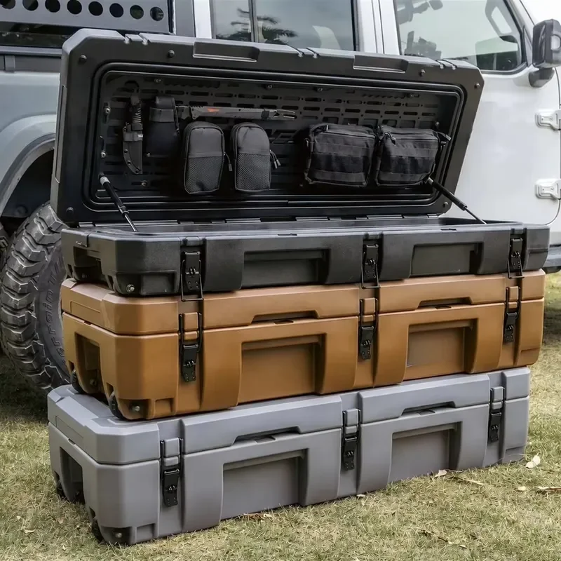 Roof Box 100L FXAP Rotomolded PE Car Roof Luggage Carrier with MOLLE Plate Breather Valve High Temperature Resistant