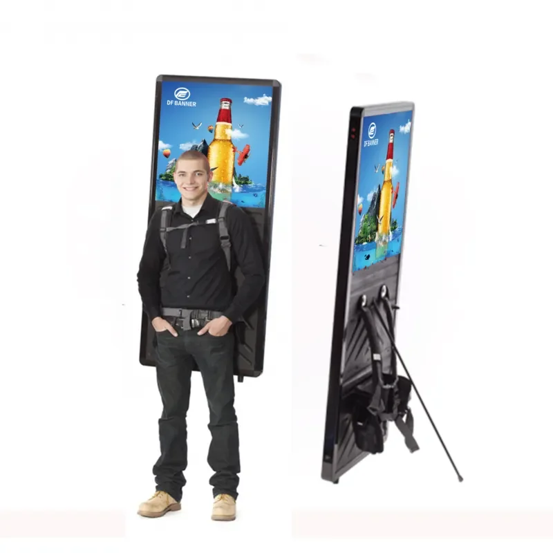 High Quality Double Side Mobile Digital Walking LED Human Backpack Billboard Light Box Out Door Advertising