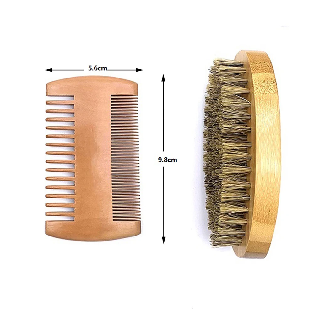 Natural Boar Bristle Beard Brush For Men Bamboo Face Massage That Works Wonders To Comb Beards and Mustache Drop shipping