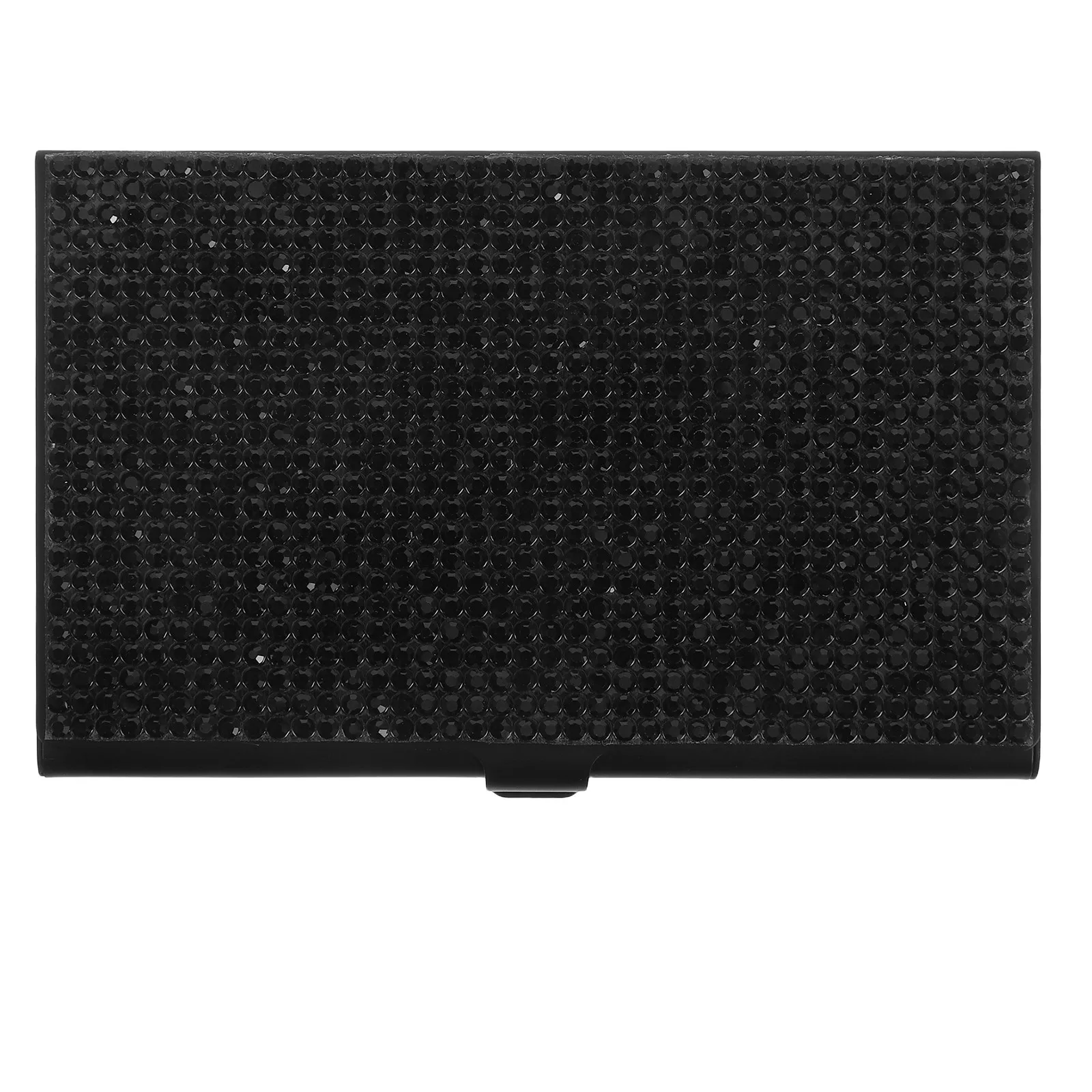 

Metal Rhinestone Business Card Holder Aluminum Alloy Crystal Decorated Card Case for Women Men Office Business Travel Purse