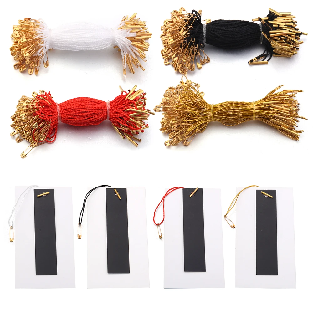100-200Pcs/Lot Metal Pins Buckle Clothes Cotton Tag Rope Cords Hanging Tablet For Garment Bag Tags Cards DIY Clothing Accessorie view 5