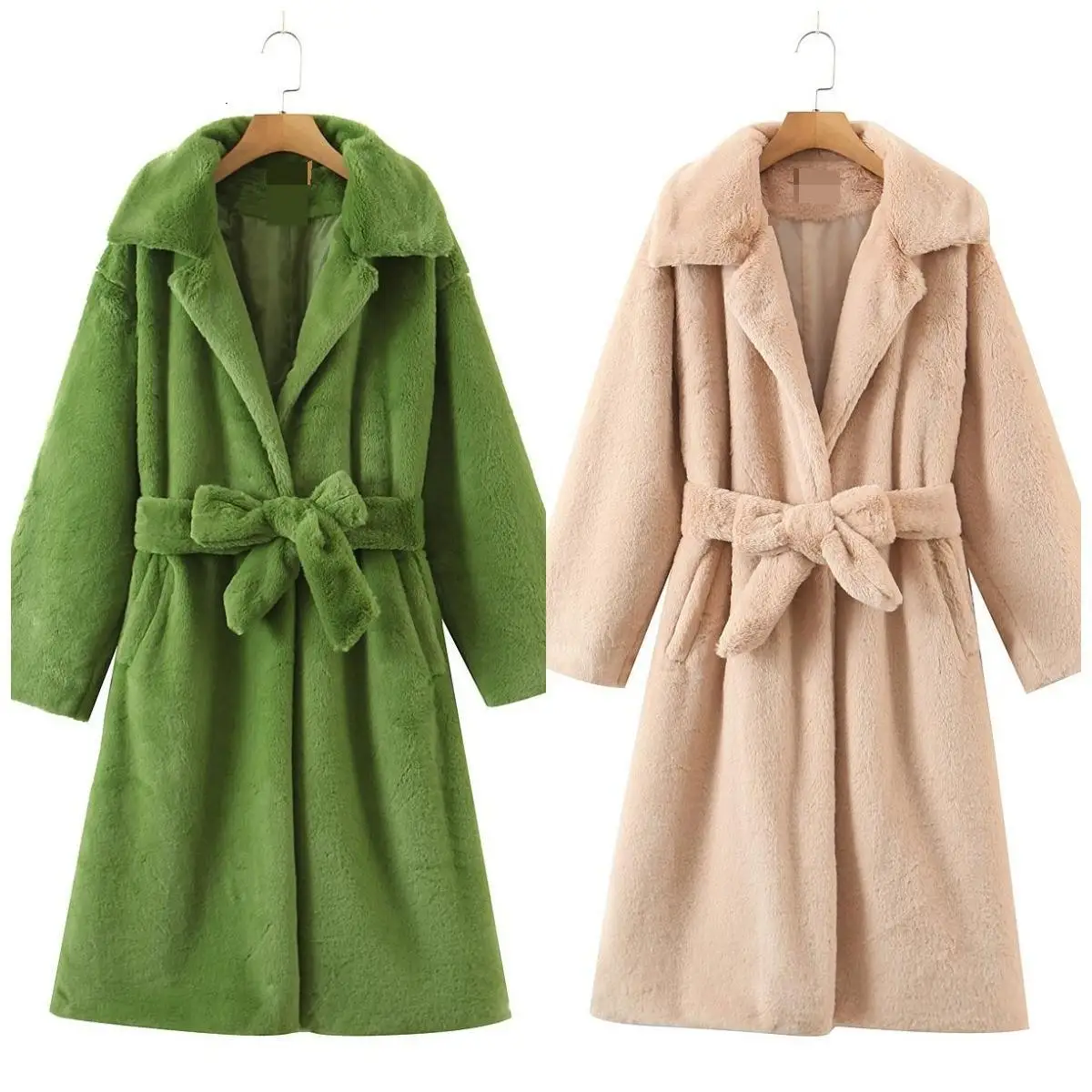 

Summer New Women's Elegant Light Fur Overcoat Lace-Up Mature European And American Clothing JN 23