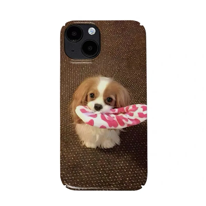 

Ins Brown Cute Dog Art Cartoon Case for IPHONE 17 16 ProMax 15 14 Plus 13 12 MINI 11 PRO 16Plus XR XS MAX Acrylic Phone Cover
