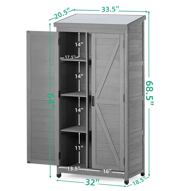 Outdoor Storage Shed Easy Assemble Garden Tool Wooden Storage Box Storage Cabinet