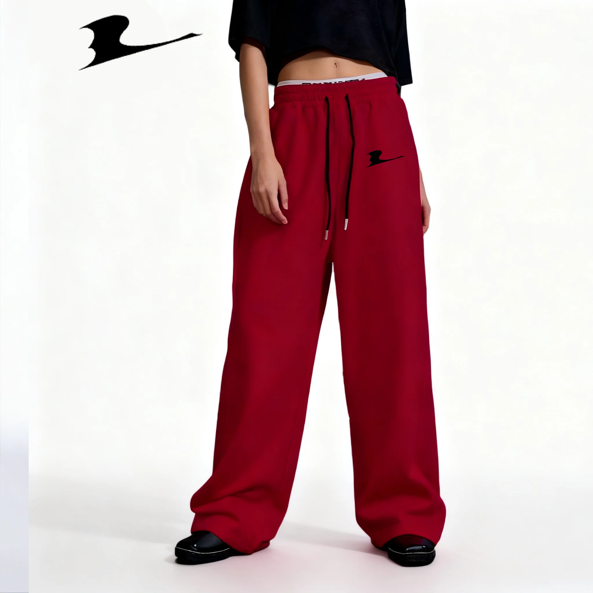 رجل رياضي النورس طباعة ركض عادية فضفاض صالح Sweatpants ربيع الخريف الصوف مبطن السراويل مرونة الخصر الرباط بنطلون #4