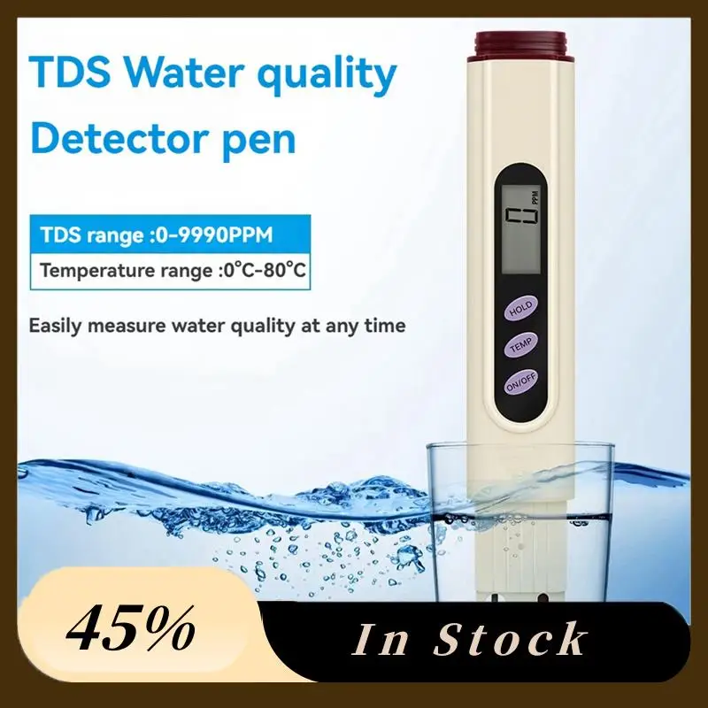 

Portable TDS Meter Water Quality Tester For Drinking Water, Aquariums, Pools, Hydroponics Temp & Purity Measurement Pen