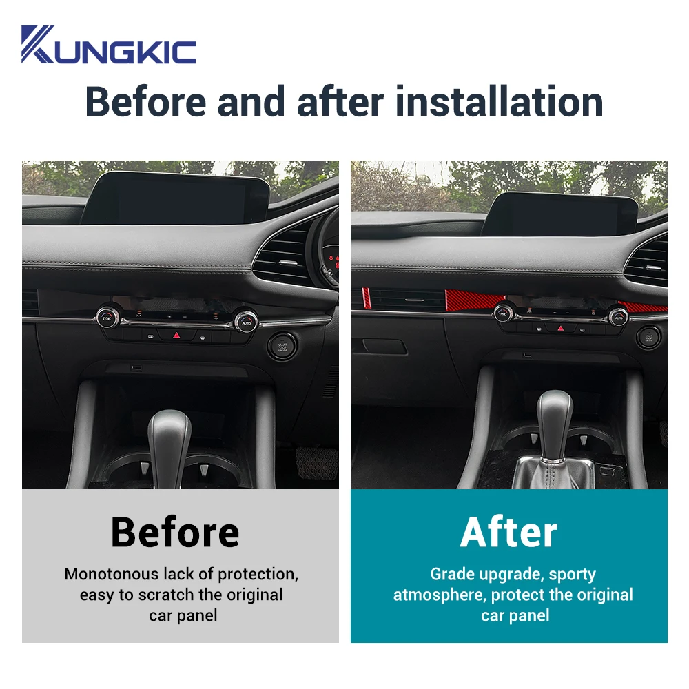 ملصق وحدة التحكم المركزية للسيارة من ألياف الكربون الناعمة الحقيقية لمازدا 3 BP 2019 2020 2021 2022 2023 2024 2025 Mazda3 Axela LHD RHD