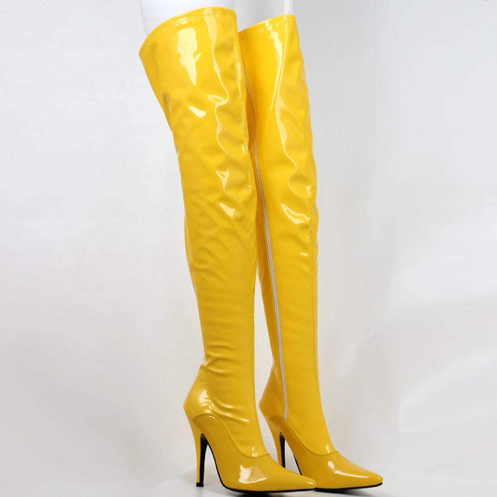 

Extreme 12CM High Heel Unisex Fashion Pointe Toe Over Knee High Boots Size36-46