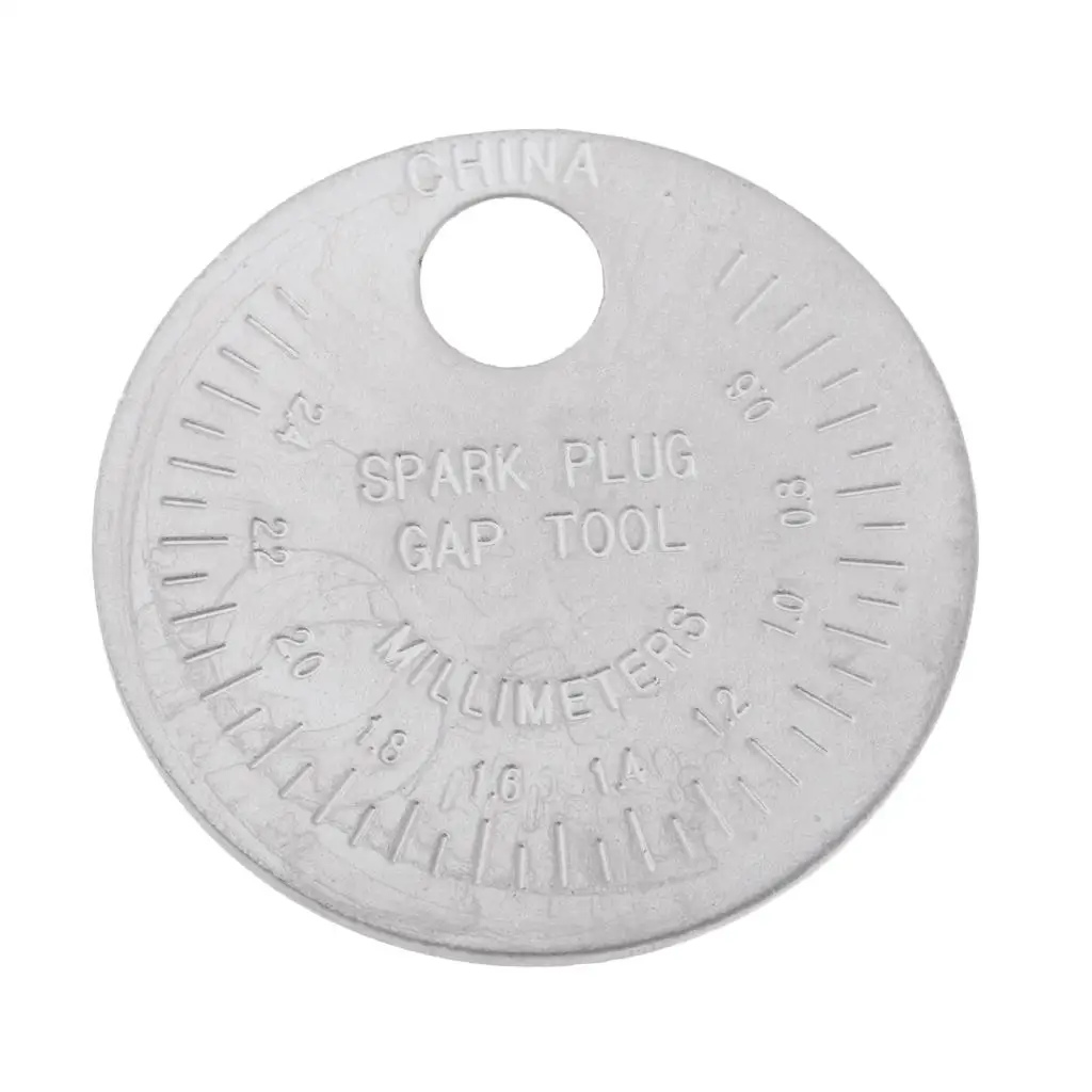 

Зазор для свечей зажигания, круговой тип монет от 0,5 до 2,4 мм, датчик свечи зажигания, инструмент для зазора свечи зажигания для мотоцикла