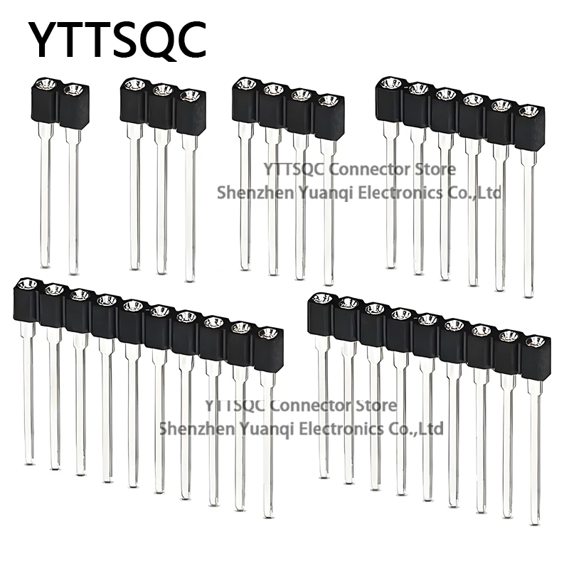 10pcs Single Row ROUND FEMALE PIN HEADER long pin 2.54MM PITCH Strip Connector Socket FOR PCB L=17.8MM 2X3p/4p/6p/8p/20/40 PIN