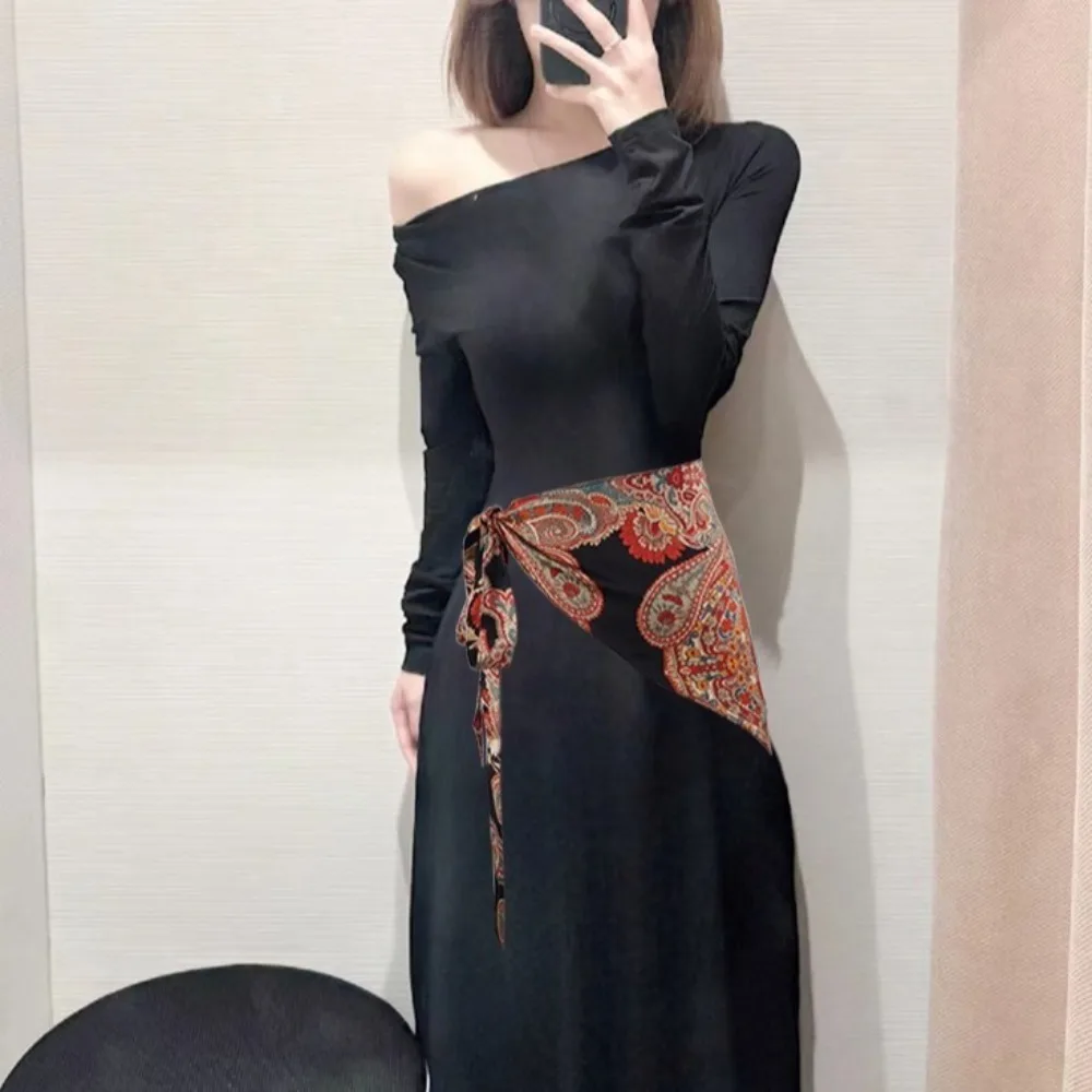 

Ethnic Style Triangular Waistband Chinese Style Printing Floral Triangular Belt Triangular Belt Jeans Decor