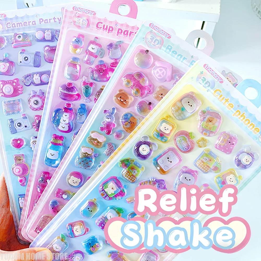 

Набор из 4 наклеек для творчества: 3D-стикеры в виде животных с эффектом драгоценных камней для телефона, камеры, бутылки для воды, кружки, скрапбукинга и декора