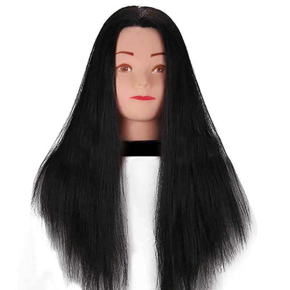 55cm Practice Training Head Hair Model Hairdressing Mannequin Doll Head Model With Long Synthetic Hair For Braiding Practice