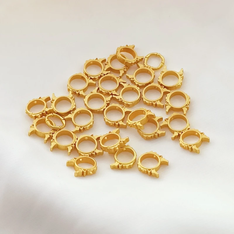 6 Pieces Matte Gold Dragon Shaped Set with Beads, Straight Hole Spacing Beads, Handmade DIY Jewelry Accessories and Accessories