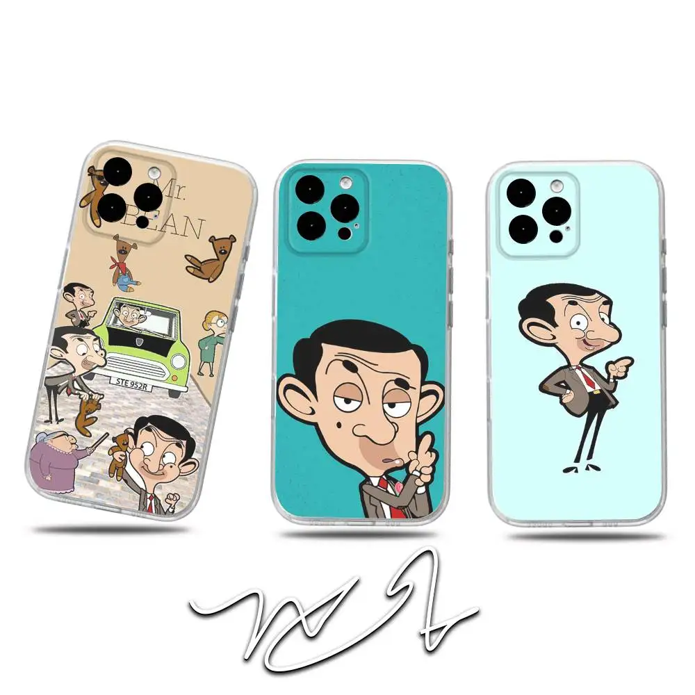 

Classic M-Mr B-Bean Funny Phone Case For iPhone 17,16,15,14,13,12,11 Pro,Max,Plus,X,XS,XR,SE4,E Mini Transparent Soft Cover
