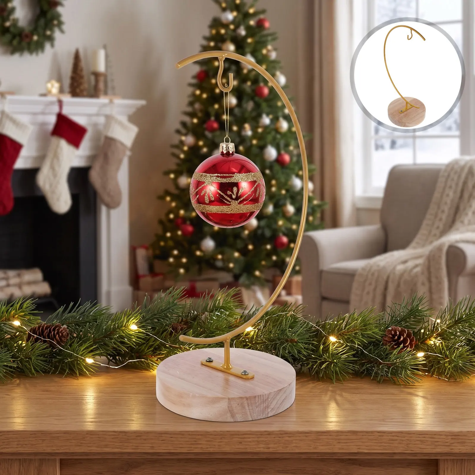 Christmas Ornaments Display Stand Iron Hanging Hook Stands Plant Terrarium Glass Globe Craft Holder Micro Landscape Hanging Rack