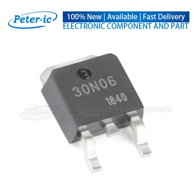 (5pcs)30N06 TO-252-2 60V 30A 29mOhm 15A,10V 55W 2.5V 250uA 1PCSNChannel TO-252-2 MOSFETs Available Peter-ic