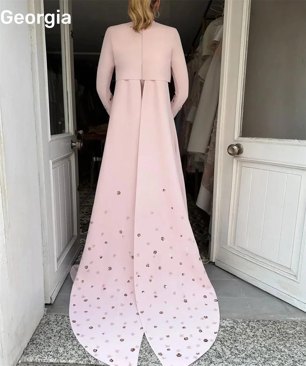 فساتين سهرة Pink Customize A-Line Scoop Neckline Beadings Elegant Party Dresses For Women Floor-Length Formal Occasion Dresses