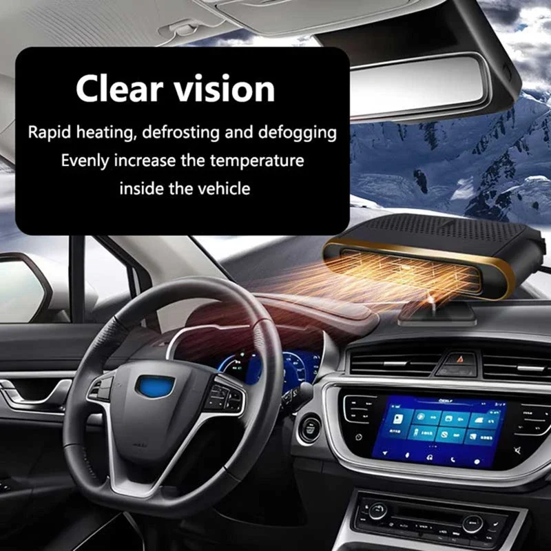 Electric Car Heater Air Cooler Fan 12V Portable Demister Defroster Heating Fan 200W Dryer Windshield Defogging Accessroi 2026