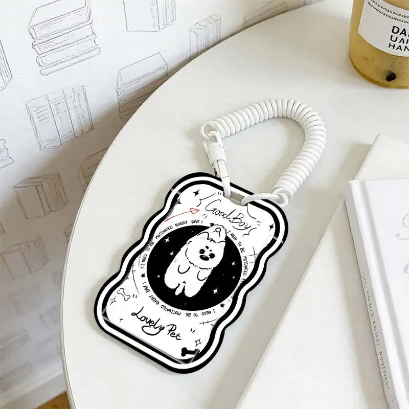 Card Protective Case for Stretchable Spring Cord Student Bus/Meal Card Protection Case Photo Protector Kpop Photocard Holder