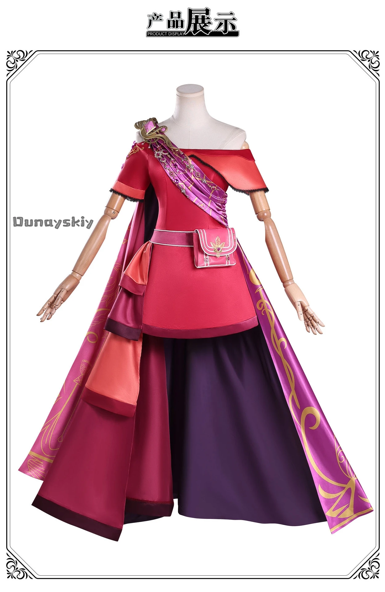 Yumekiri@aBc Zina Anime Cosplay Costume Female Adult Red Lady Dress Full Set Princess Transformation and Magic Styles Woman view 3
