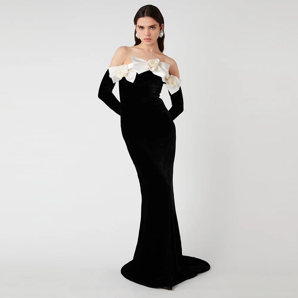 

Velvet Long Evening Dresses Sexy Women 2024 정장원피스 Vestidos de festa Elegant Mermaid Floor Length Formal Cocktail Party Gown